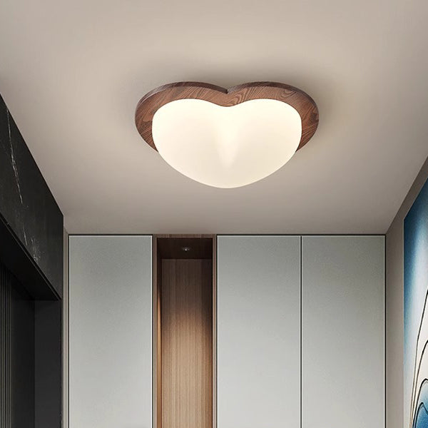 現代北欧ゴムウッドPEスター泡シェードLEDフラッシュマウント天井ライト寝室用 