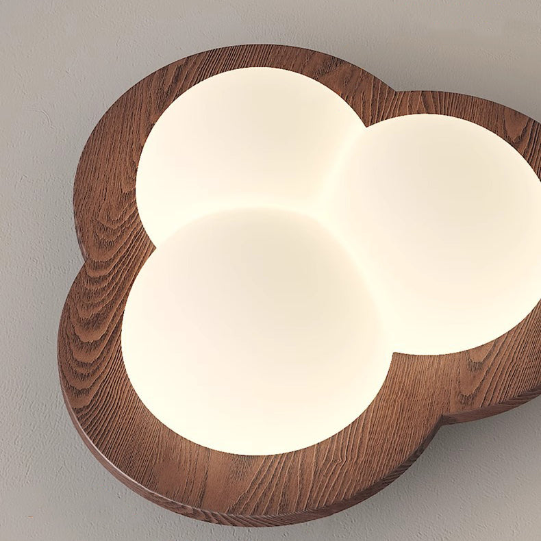 現代北欧ゴムウッドPEスター泡シェードLEDフラッシュマウント天井ライト寝室用 
