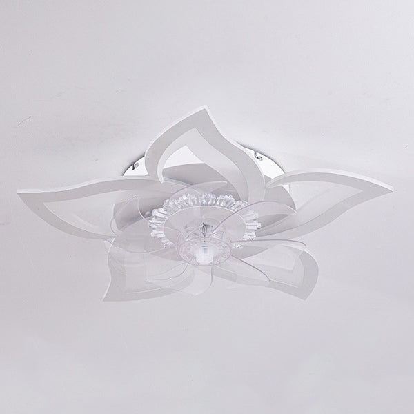 Contemporary Creative Aluminum Acrylic ABS Fan LED Flush Mount Ceiling Fan Light For Bedroom