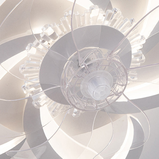 Contemporary Creative Aluminum Acrylic ABS Fan LED Flush Mount Ceiling Fan Light For Bedroom