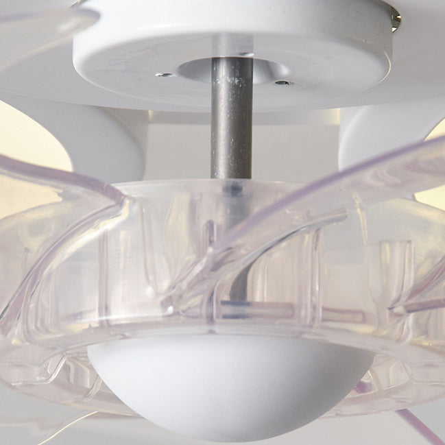Contemporary Creative Aluminum Acrylic ABS Fan LED Flush Mount Ceiling Fan Light For Bedroom
