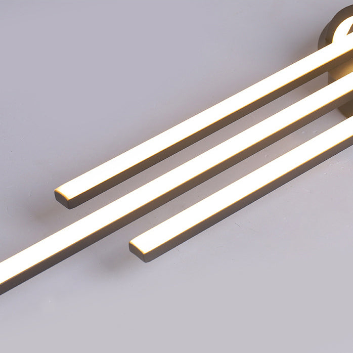 Plafonnier LED contemporain en aluminium avec abat-jour en PVC en bande longue pour chambre à coucher 