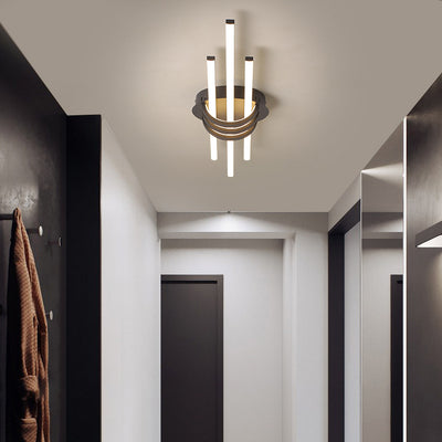 Plafonnier LED contemporain en aluminium avec abat-jour en PVC en bande longue pour chambre à coucher 