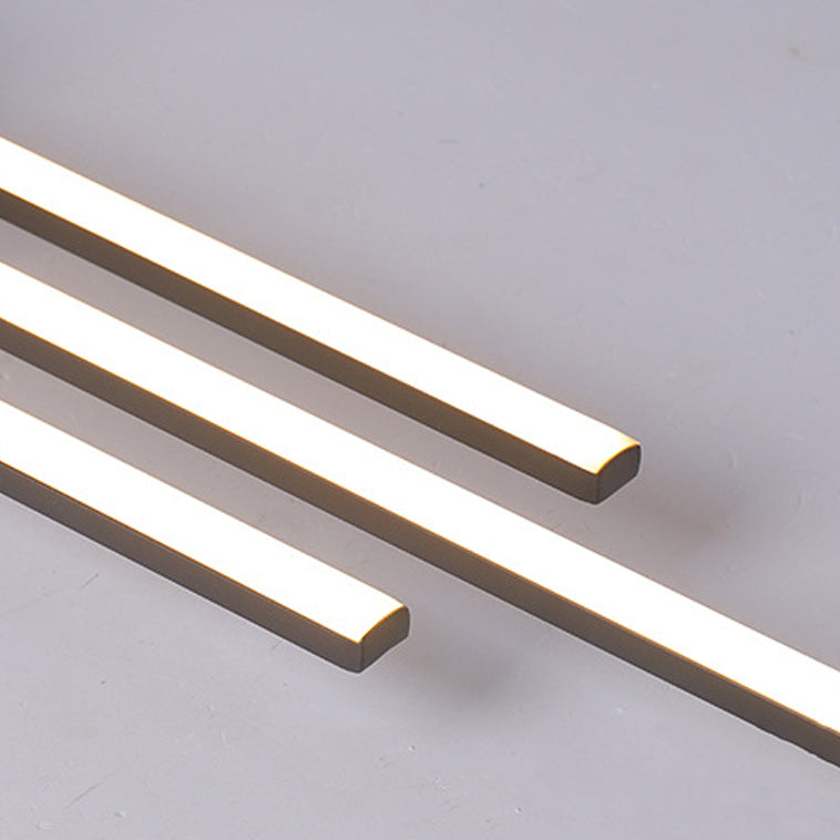 Plafonnier LED contemporain en aluminium avec abat-jour en PVC en bande longue pour chambre à coucher 