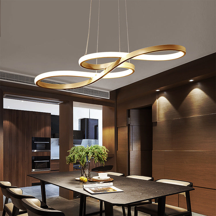 Lustre à LED en spirale minimaliste moderne en bande d&