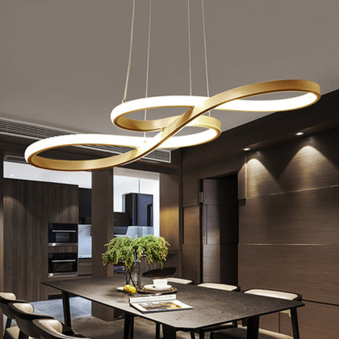 Lustre à LED en spirale minimaliste moderne en bande d&