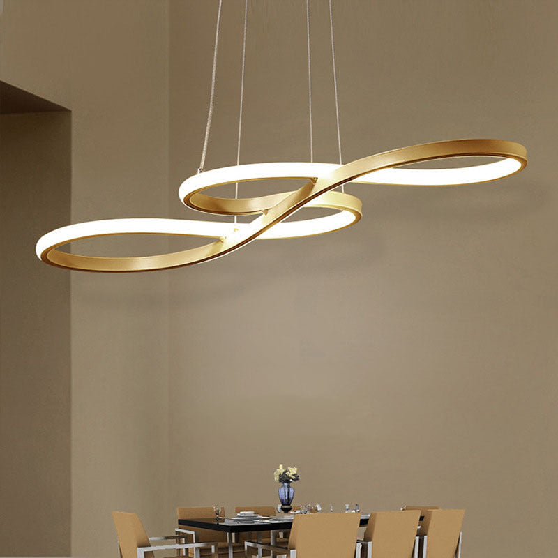 Lustre à LED en spirale minimaliste moderne en bande d&