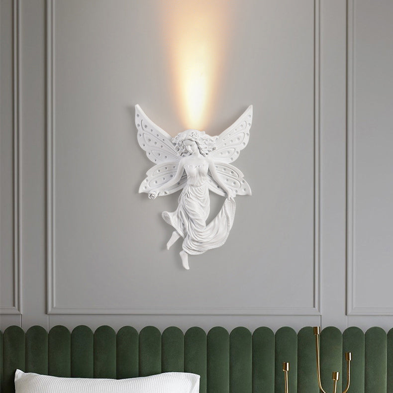 Traditionelle französische Engelharz-Design-LED-Wandleuchte für das Wohnzimmer 
