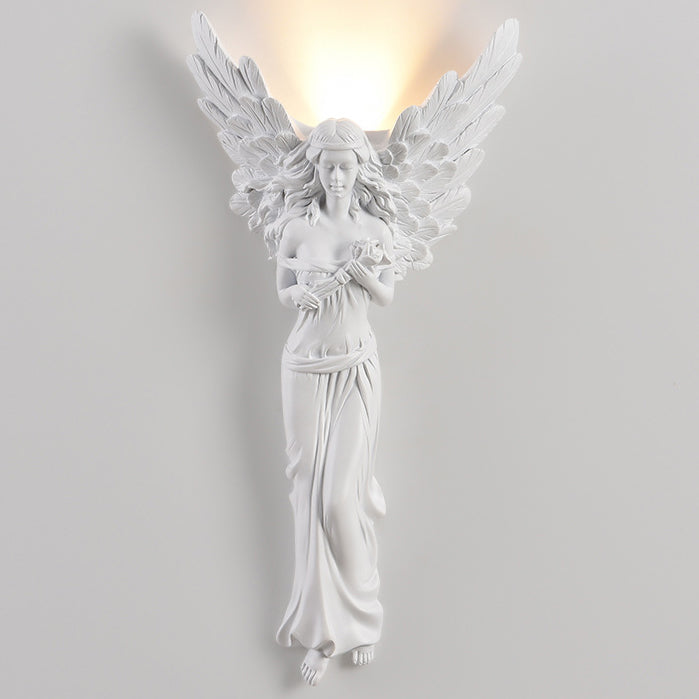 Traditionelle französische Engelharz-Design-LED-Wandleuchte für das Wohnzimmer 