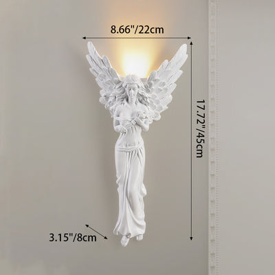 مصباح حائط LED بتصميم ملاك راتنج فرنسي تقليدي لغرفة المعيشة 
