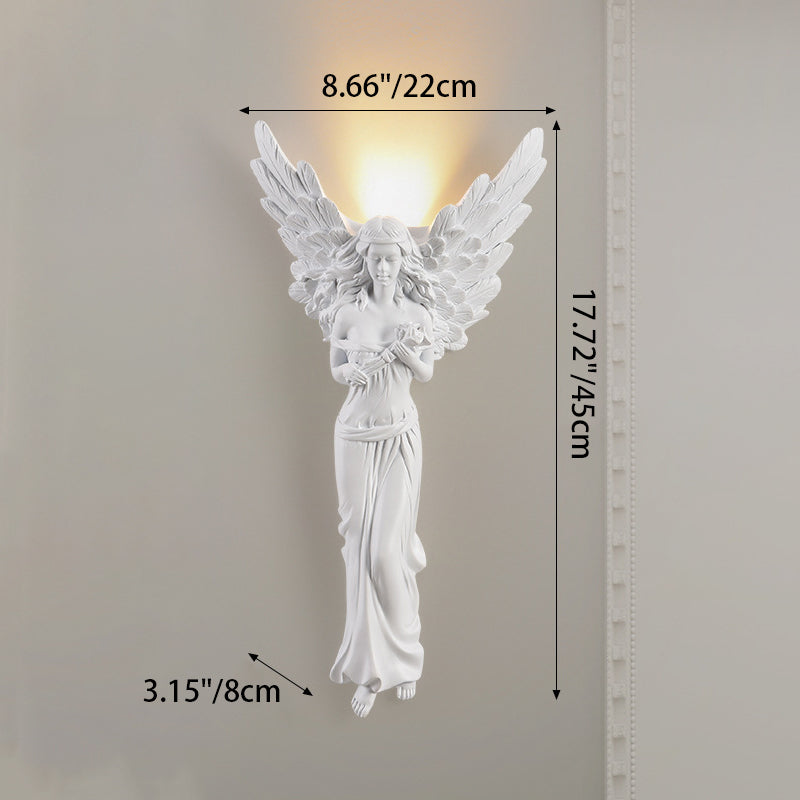مصباح حائط LED بتصميم ملاك راتنج فرنسي تقليدي لغرفة المعيشة 