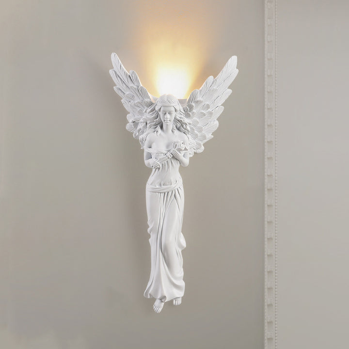 Traditionelle französische Engelharz-Design-LED-Wandleuchte für das Wohnzimmer 