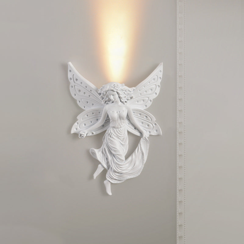 Traditionelle französische Engelharz-Design-LED-Wandleuchte für das Wohnzimmer 