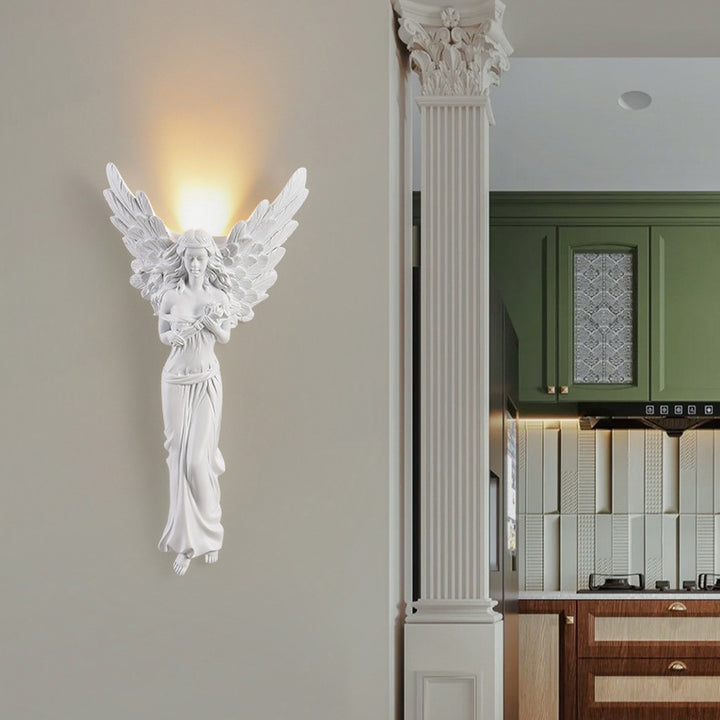 Traditionelle französische Engelharz-Design-LED-Wandleuchte für das Wohnzimmer 