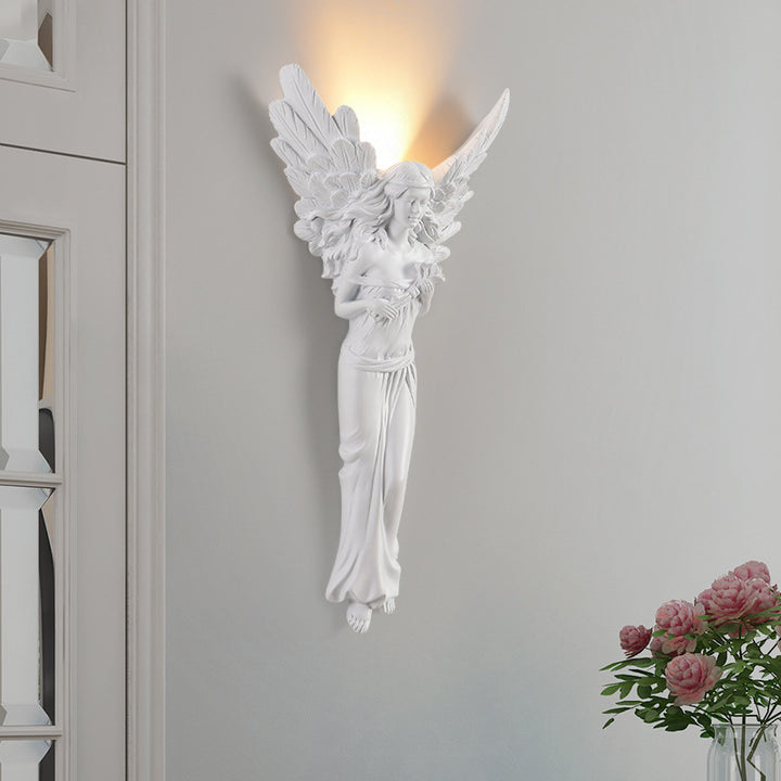 Traditionelle französische Engelharz-Design-LED-Wandleuchte für das Wohnzimmer 