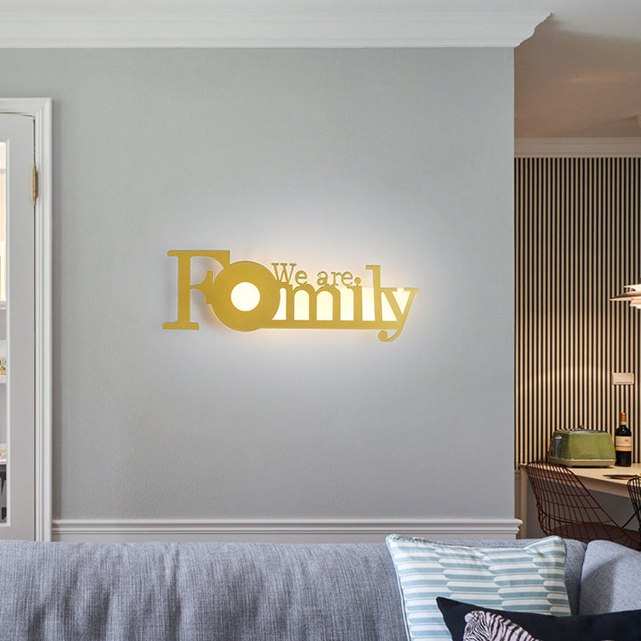 Contemporary Creative Letters Antler Decoration Iron Acrylic LED Wall Sconce Lamp For Living Room