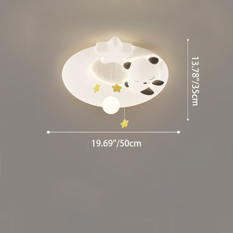 Zeitgenössische kreative Tier-Panda PE Schirm Hardware LED Deckenleuchte für Schlafzimmer 