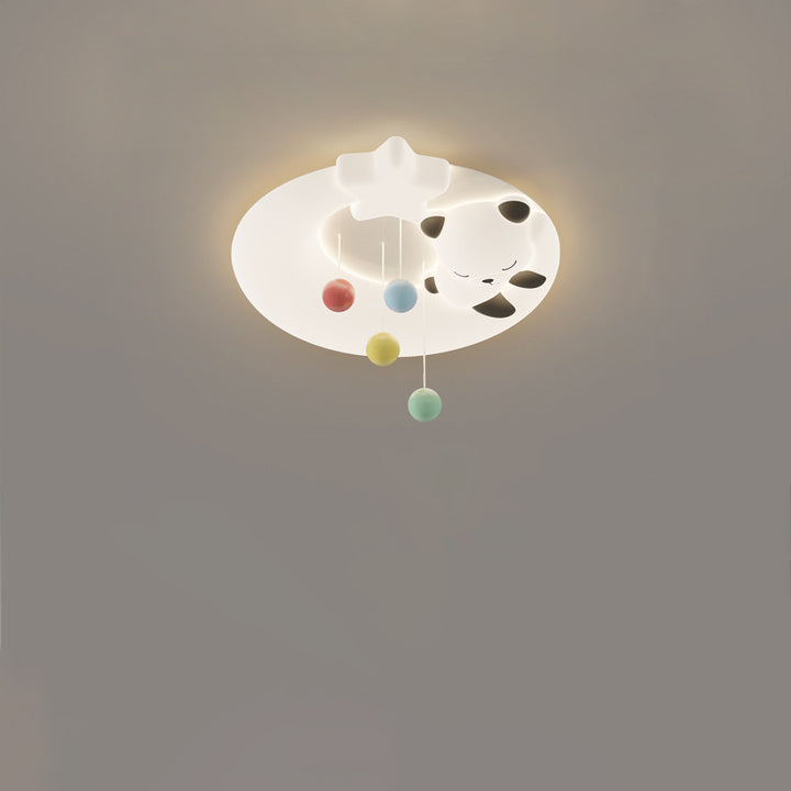 Zeitgenössische kreative Tier-Panda PE Schirm Hardware LED Deckenleuchte für Schlafzimmer 