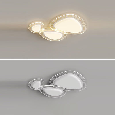 Plafonnier LED avec abat-jour rond en fer PE de simplicité contemporaine pour chambre 