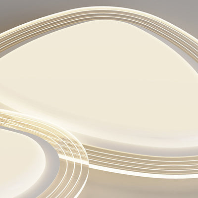 Plafonnier LED avec abat-jour rond en fer PE de simplicité contemporaine pour chambre 