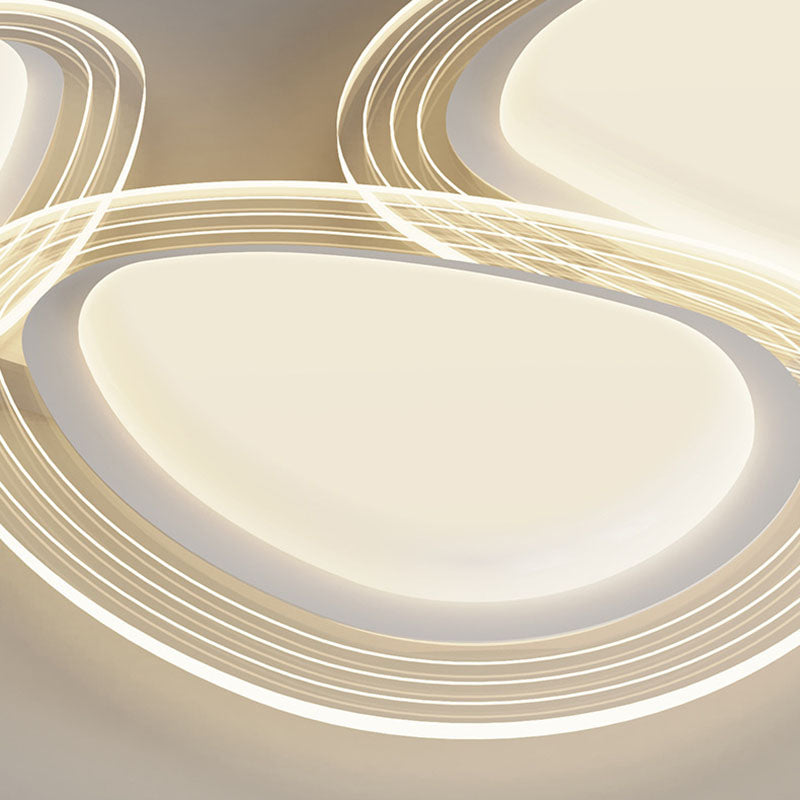 Plafonnier LED avec abat-jour rond en fer PE de simplicité contemporaine pour chambre 
