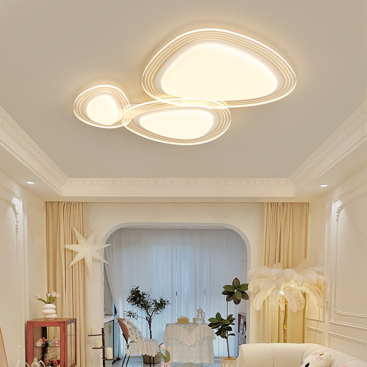 Contemporary Simplicity Iron PE Round Shade LED Flush Mount Ceiling Light For Bedroom