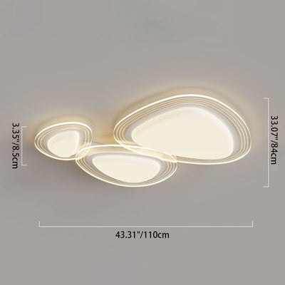 Plafonnier LED avec abat-jour rond en fer PE de simplicité contemporaine pour chambre 