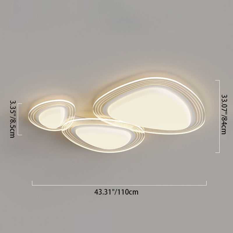 Plafonnier LED avec abat-jour rond en fer PE de simplicité contemporaine pour chambre 
