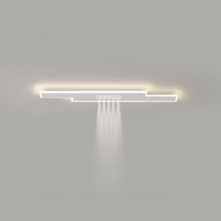 Modern Minimalist Grille Long Strip Acrylic Iron LED Spotlight Flush Mount Ceiling Light For Bedroom