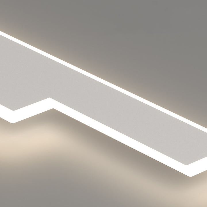 Modern Minimalist Grille Long Strip Acrylic Iron LED Spotlight Flush Mount Ceiling Light For Bedroom