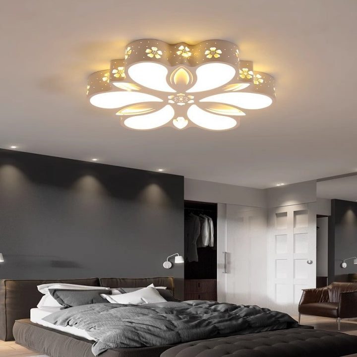 Zeitgenössische kreative Eisen-Acryl-Blumenschirm-LED-Deckenleuchte für das Schlafzimmer 