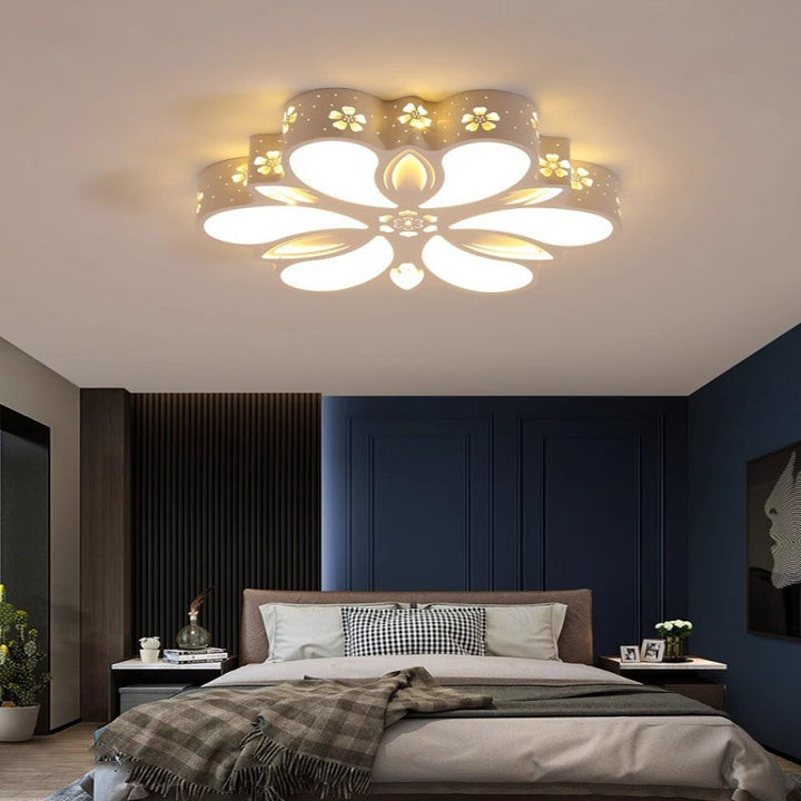 Zeitgenössische kreative Eisen-Acryl-Blumenschirm-LED-Deckenleuchte für das Schlafzimmer 