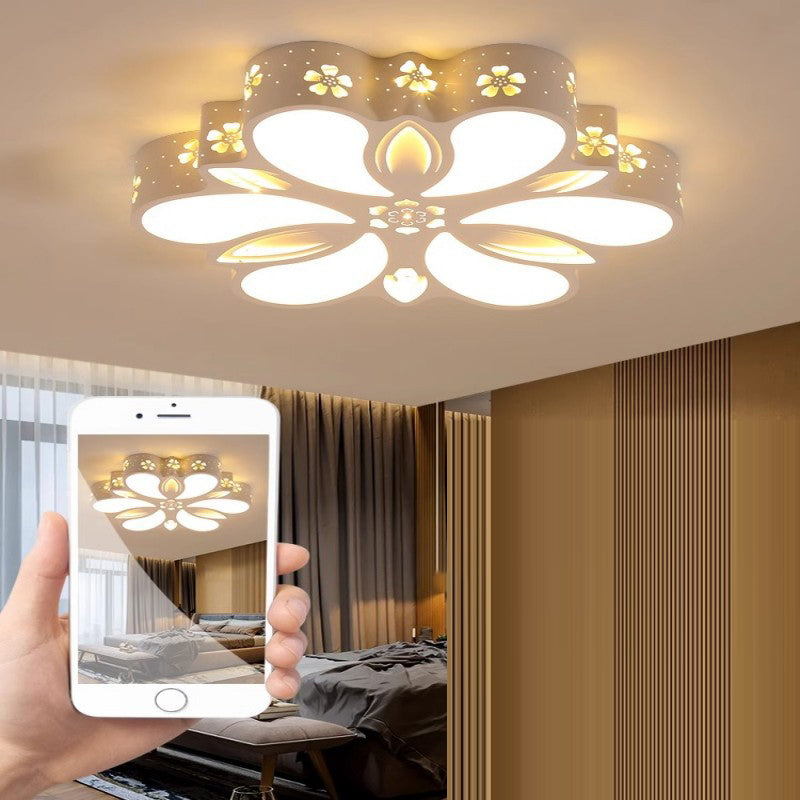Zeitgenössische kreative Eisen-Acryl-Blumenschirm-LED-Deckenleuchte für das Schlafzimmer 