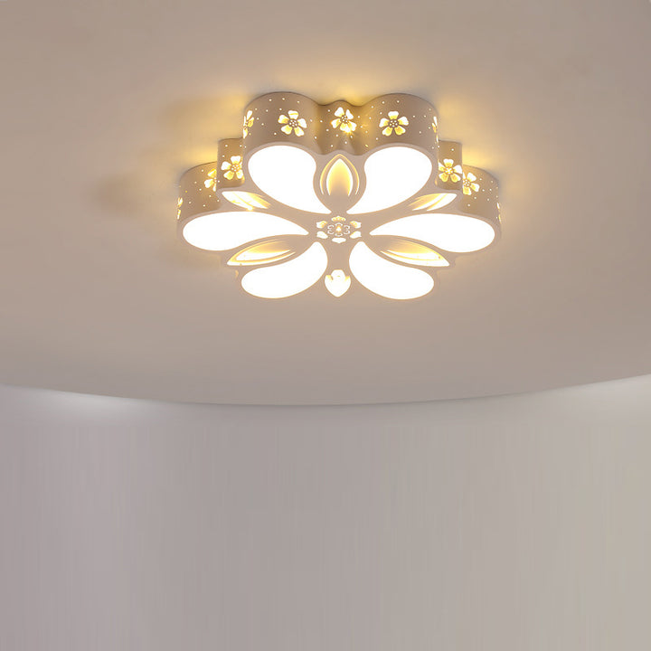 Zeitgenössische kreative Eisen-Acryl-Blumenschirm-LED-Deckenleuchte für das Schlafzimmer 