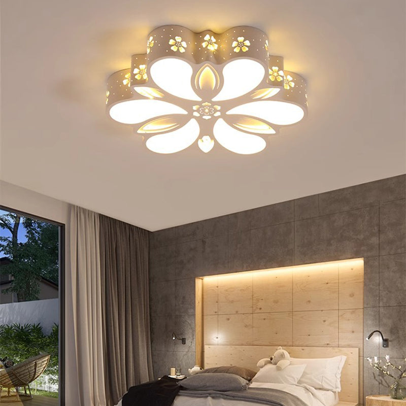 Zeitgenössische kreative Eisen-Acryl-Blumenschirm-LED-Deckenleuchte für das Schlafzimmer 