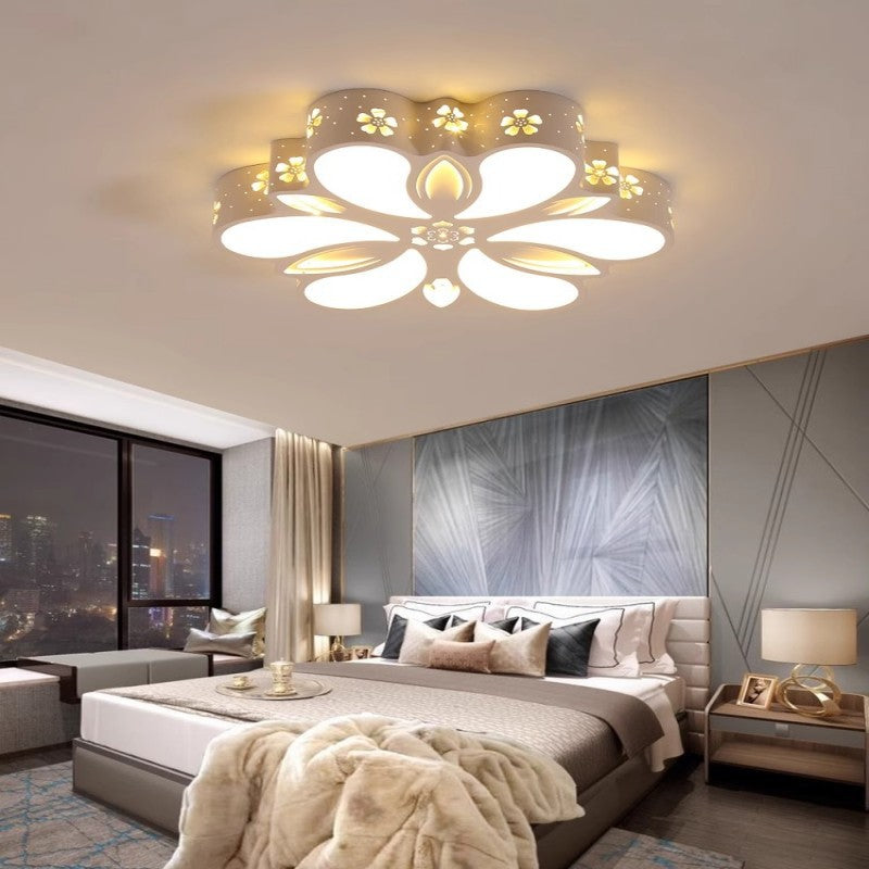 Zeitgenössische kreative Eisen-Acryl-Blumenschirm-LED-Deckenleuchte für das Schlafzimmer 