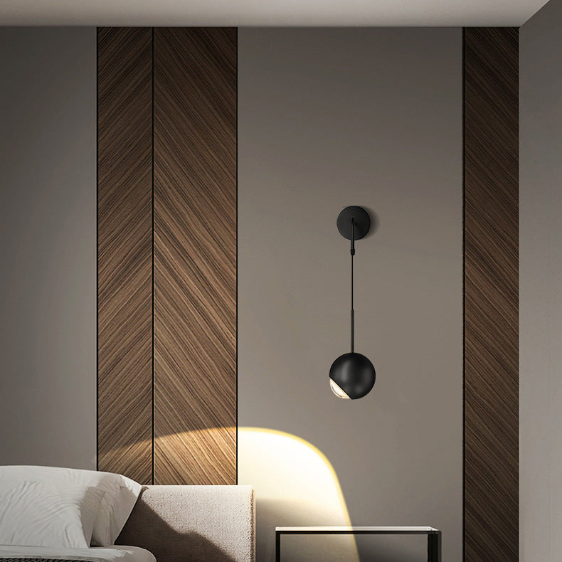 Lámpara de pared LED con pantalla de acrílico y bola de globo de hierro y aluminio escandinavo contemporáneo para sala de estar 