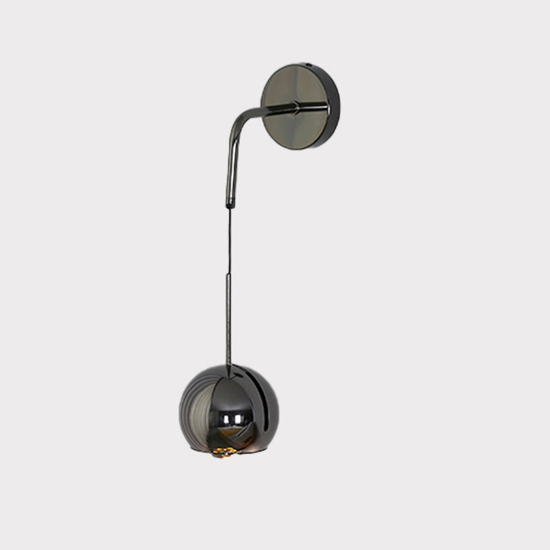Lámpara de pared LED con pantalla de acrílico y bola de globo de hierro y aluminio escandinavo contemporáneo para sala de estar 