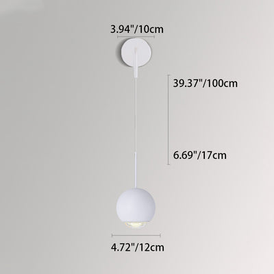 Lámpara de pared LED con pantalla de acrílico y bola de globo de hierro y aluminio escandinavo contemporáneo para sala de estar 