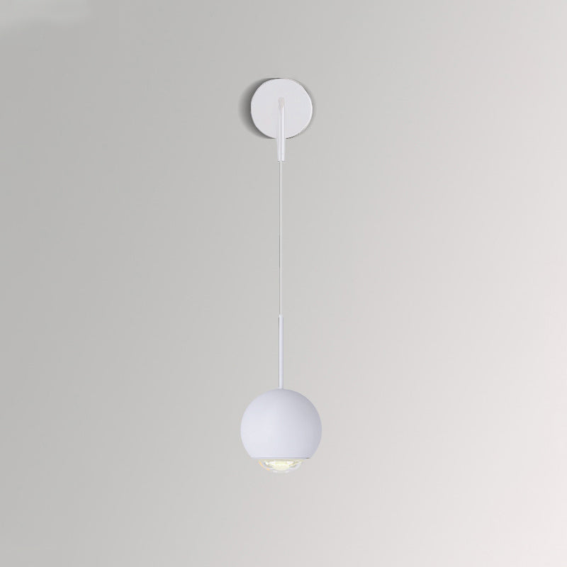 Lámpara de pared LED con pantalla de acrílico y bola de globo de hierro y aluminio escandinavo contemporáneo para sala de estar 