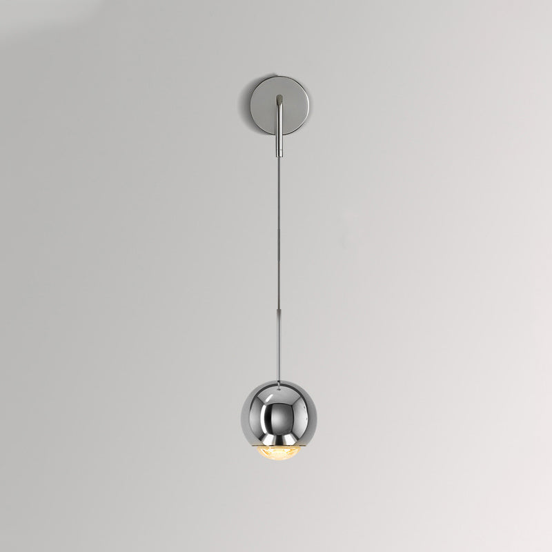 Lámpara de pared LED con pantalla de acrílico y bola de globo de hierro y aluminio escandinavo contemporáneo para sala de estar 