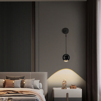 Lámpara de pared LED con pantalla de acrílico y bola de globo de hierro y aluminio escandinavo contemporáneo para sala de estar 