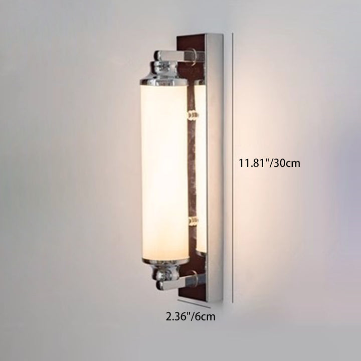 Applique murale LED en colonne de verre en acier inoxydable nordique contemporain pour salon 