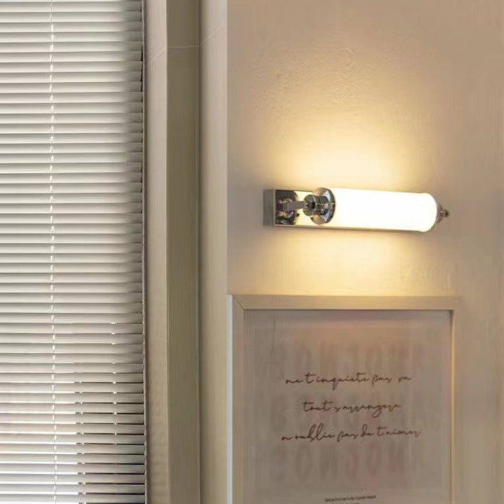 Applique murale LED en colonne de verre en acier inoxydable nordique contemporain pour salon 