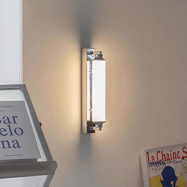 Applique murale LED en colonne de verre en acier inoxydable nordique contemporain pour salon 