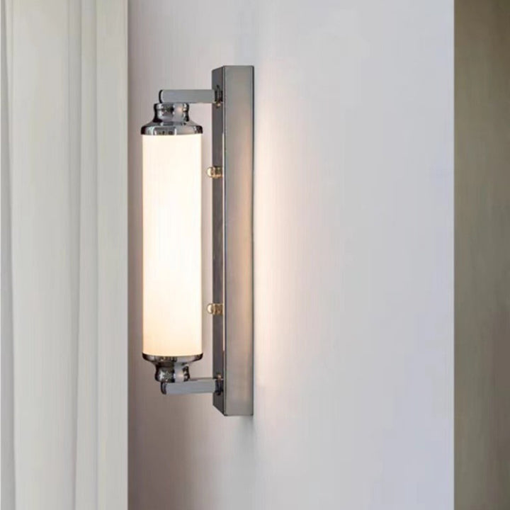 Applique murale LED en colonne de verre en acier inoxydable nordique contemporain pour salon 