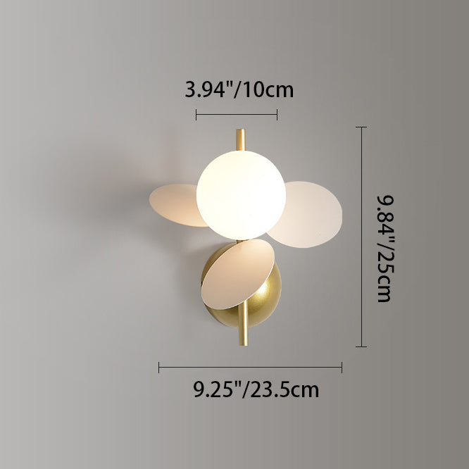 Applique murale 1 lumière en PVC avec abat-jour en verre boule scandinave contemporain pour salle à manger 