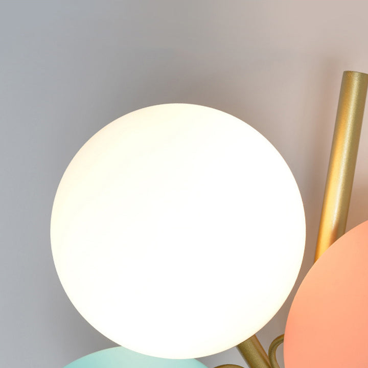Applique murale 1 lumière en PVC avec abat-jour en verre boule scandinave contemporain pour salle à manger 