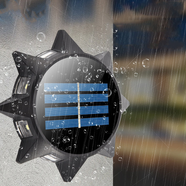 Lampe murale extérieure contemporaine octogonale industrielle en ABS LED solaire étanche pour jardin 