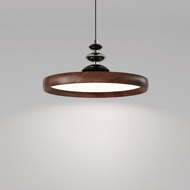 Traditional Vintage Aluminum Acrylic Round LED Pendant Light For Living Room